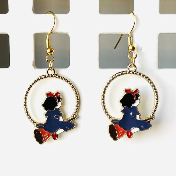 2 PAIR LOT ~ KIKI'S DELIVERY SERVICE Kiki & Jiji Witch & Cat Dangle Earrings - Picture 2 of 4